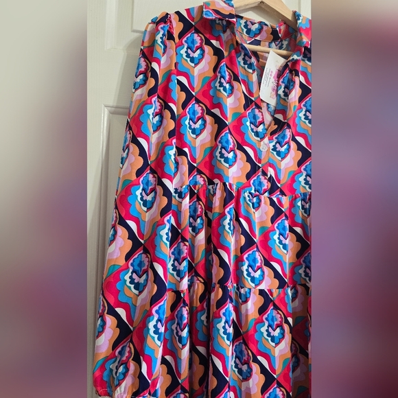 Vibrant Long Sleeve Dress NWT - Picture 2 of 4